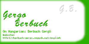 gergo berbuch business card